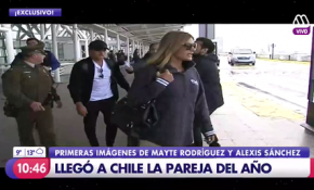 [FOTOS] Así Mayte Rodríguez y Alexis Sánchez llegaron juntos a Chile